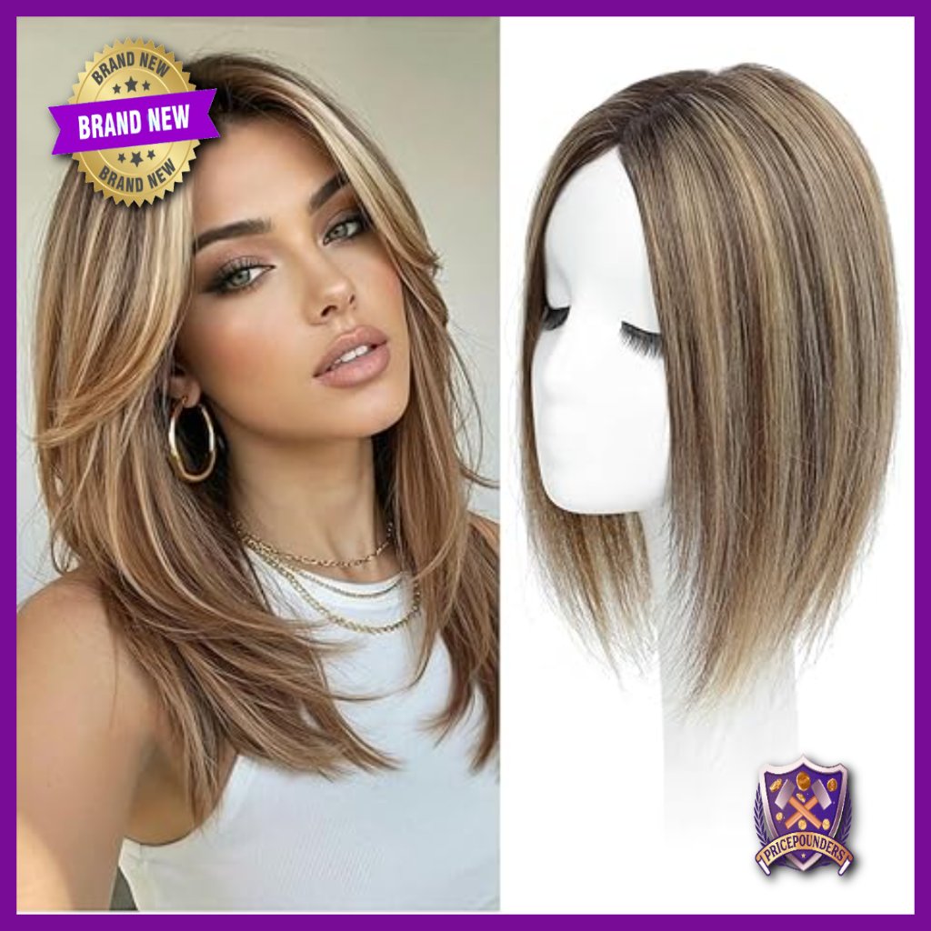 12 Inch Human Hair Topper For Thinning Hair, Mono Base, Heat-Friendly